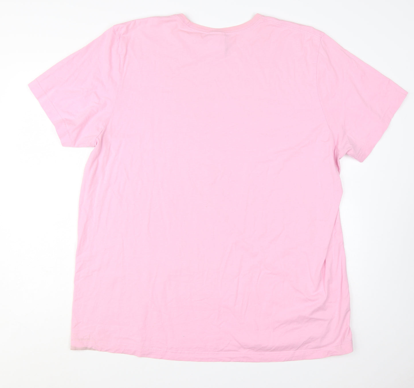Adidas Men's Pink 2XL Graphic Logo Cotton T-Shirt
