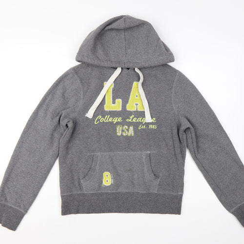 Authentic Apparel Women's Grey Hoodie Size 14 LA College Print