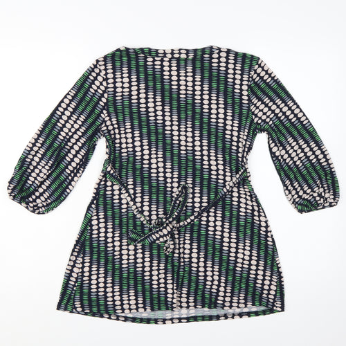 Principles Petite Women's Multicoloured Geometric Wrap Blouse Size 10