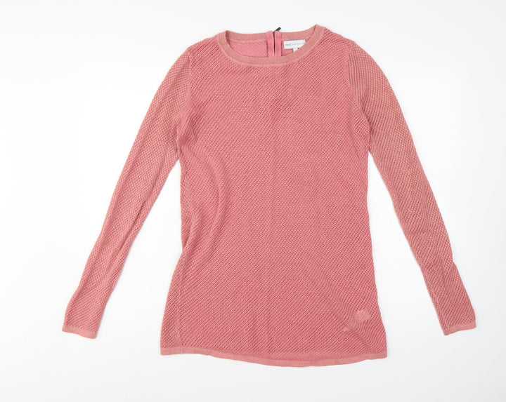 Next Maternity Pink Knit Crew Neck Long Sleeve Pullover Jumper Size 10