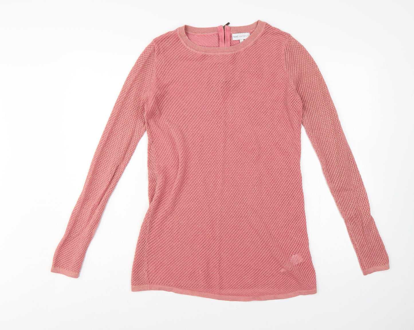 Next Maternity Pink Knit Crew Neck Long Sleeve Pullover Jumper Size 10