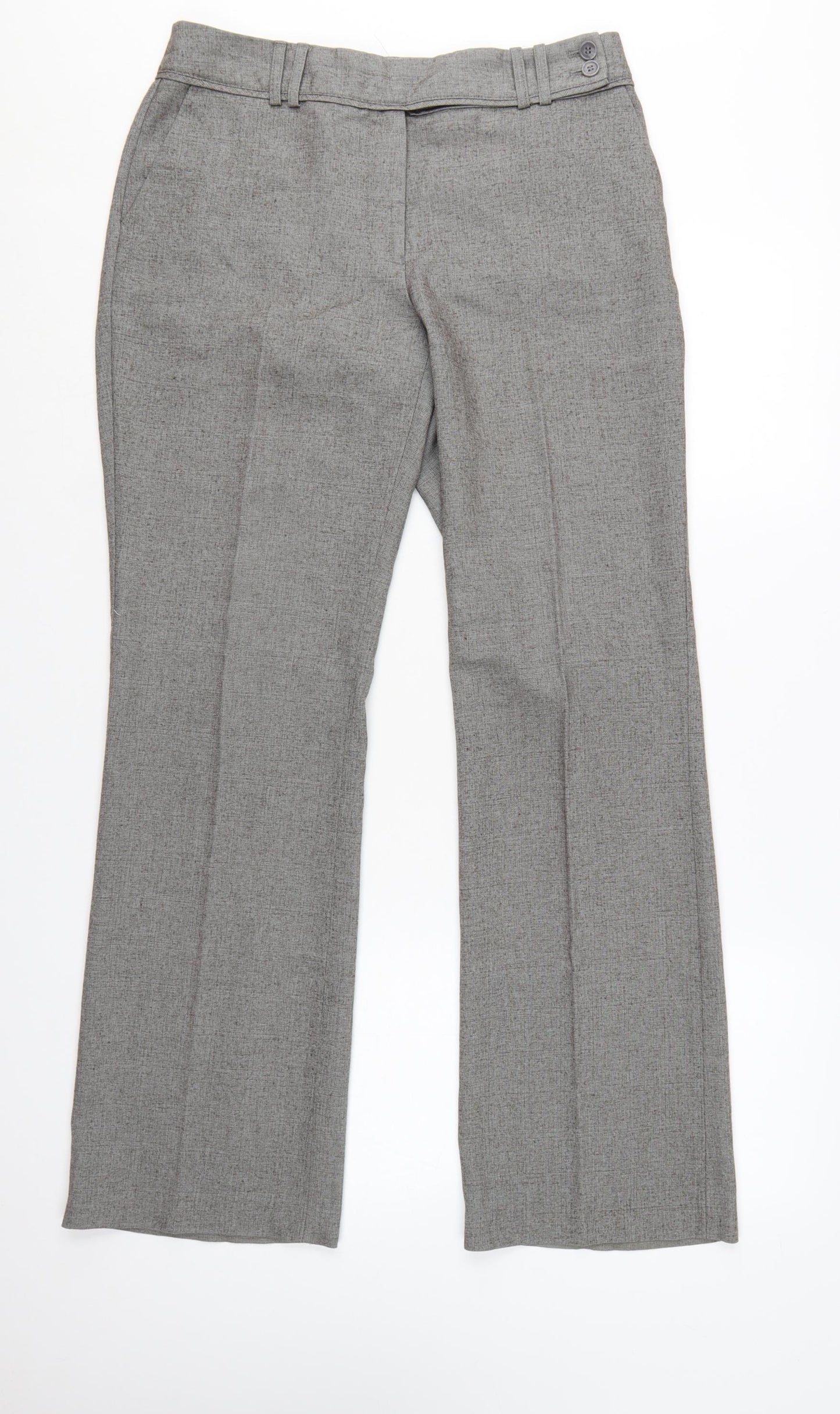Next Women's Grey Size 10 Regular Straight Leg Work Trousers