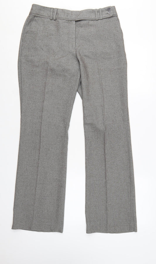 Next Women's Grey Size 10 Regular Straight Leg Work Trousers