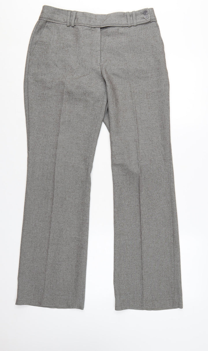 Next Women's Grey Size 10 Regular Straight Leg Work Trousers