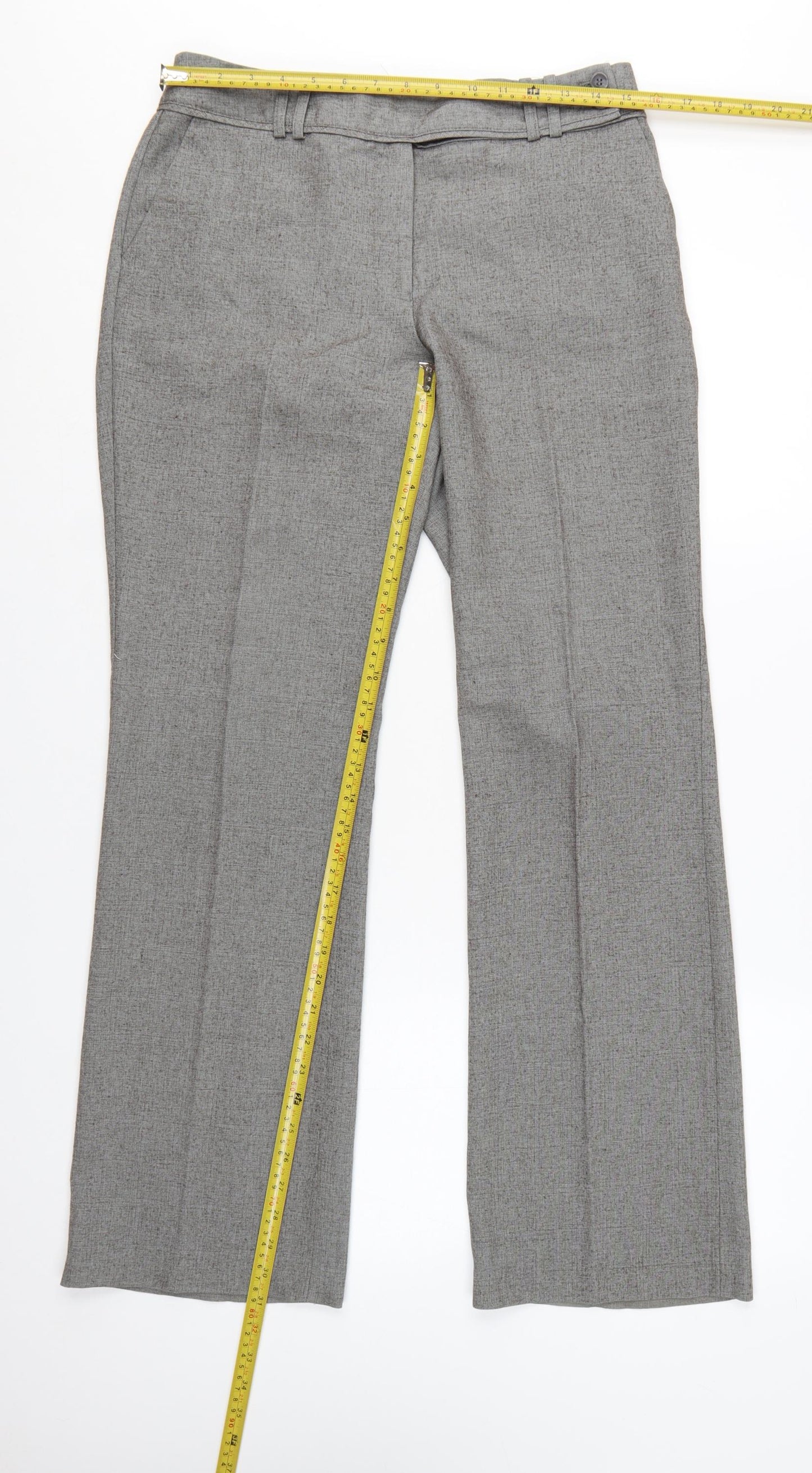 Next Women's Grey Size 10 Regular Straight Leg Work Trousers