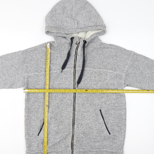 Next Women's Grey Full Zip Hooded Sweatshirt Size 10 Cotton Blend
