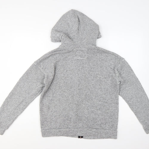 Next Women's Grey Full Zip Hooded Sweatshirt Size 10 Cotton Blend