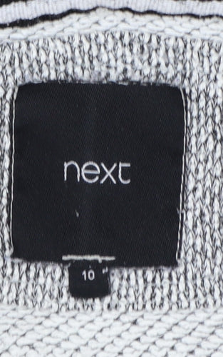Next Women's Grey Full Zip Hooded Sweatshirt Size 10 Cotton Blend