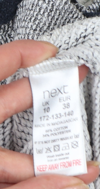 Next Women's Grey Full Zip Hooded Sweatshirt Size 10 Cotton Blend
