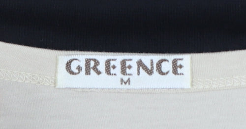 GReeNCE Women Beige Black Colourblock Sleeveless Sheath Dress M