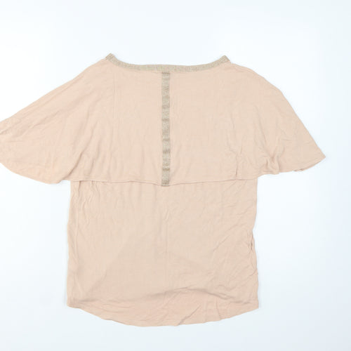 Next Women’s Beige Glitter Crew Neck Short Sleeve T-Shirt Size 10