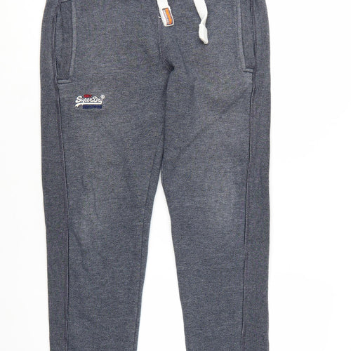 Superdry Men’s Grey Slim Fit Joggers Size S Elastic Waist