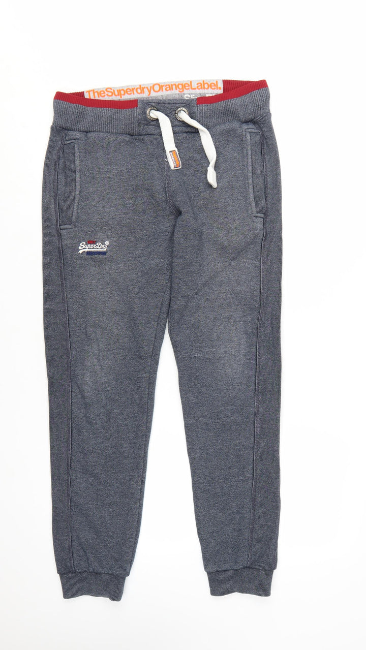 Superdry Men’s Grey Slim Fit Joggers Size S Elastic Waist
