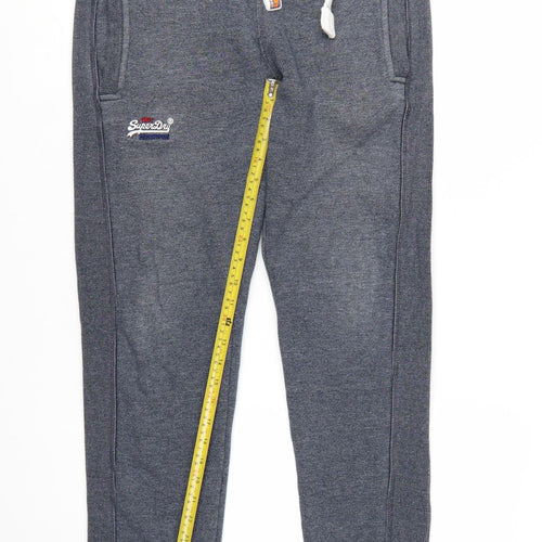 Superdry Men’s Grey Slim Fit Joggers Size S Elastic Waist