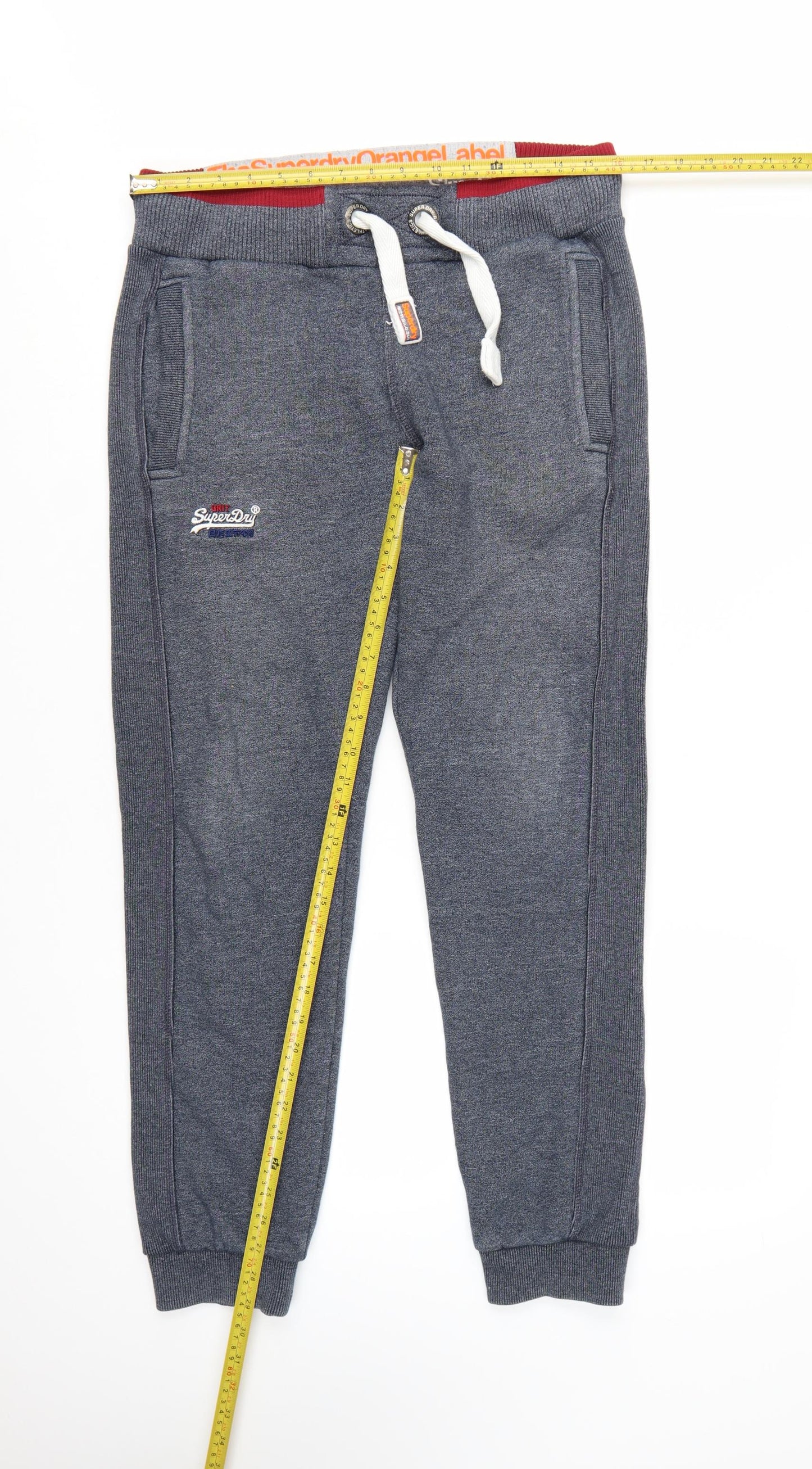 Superdry Men’s Grey Slim Fit Joggers Size S Elastic Waist