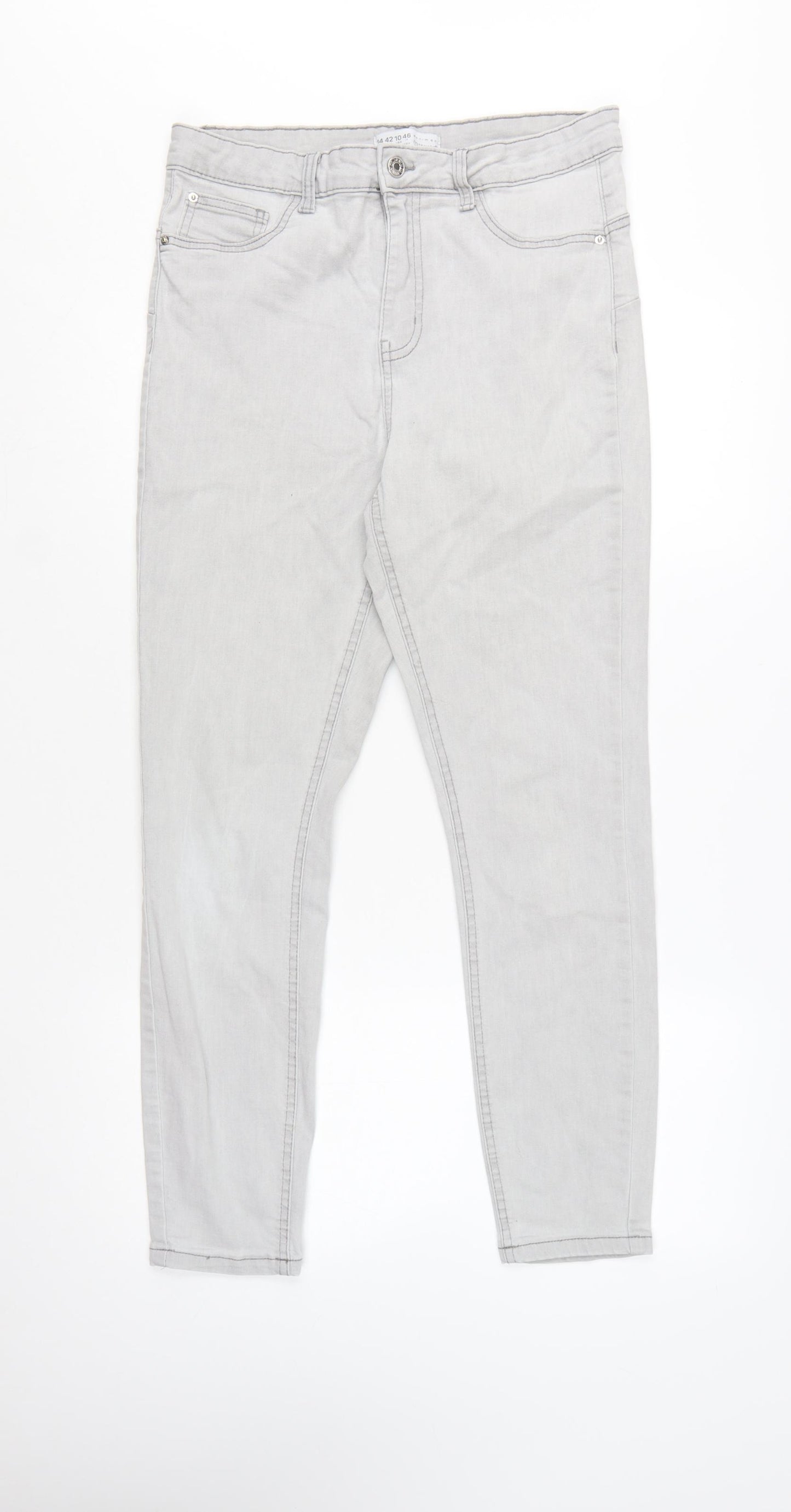 Primark Women Grey Skinny Jeans Size 14 Stretch Denim Co.