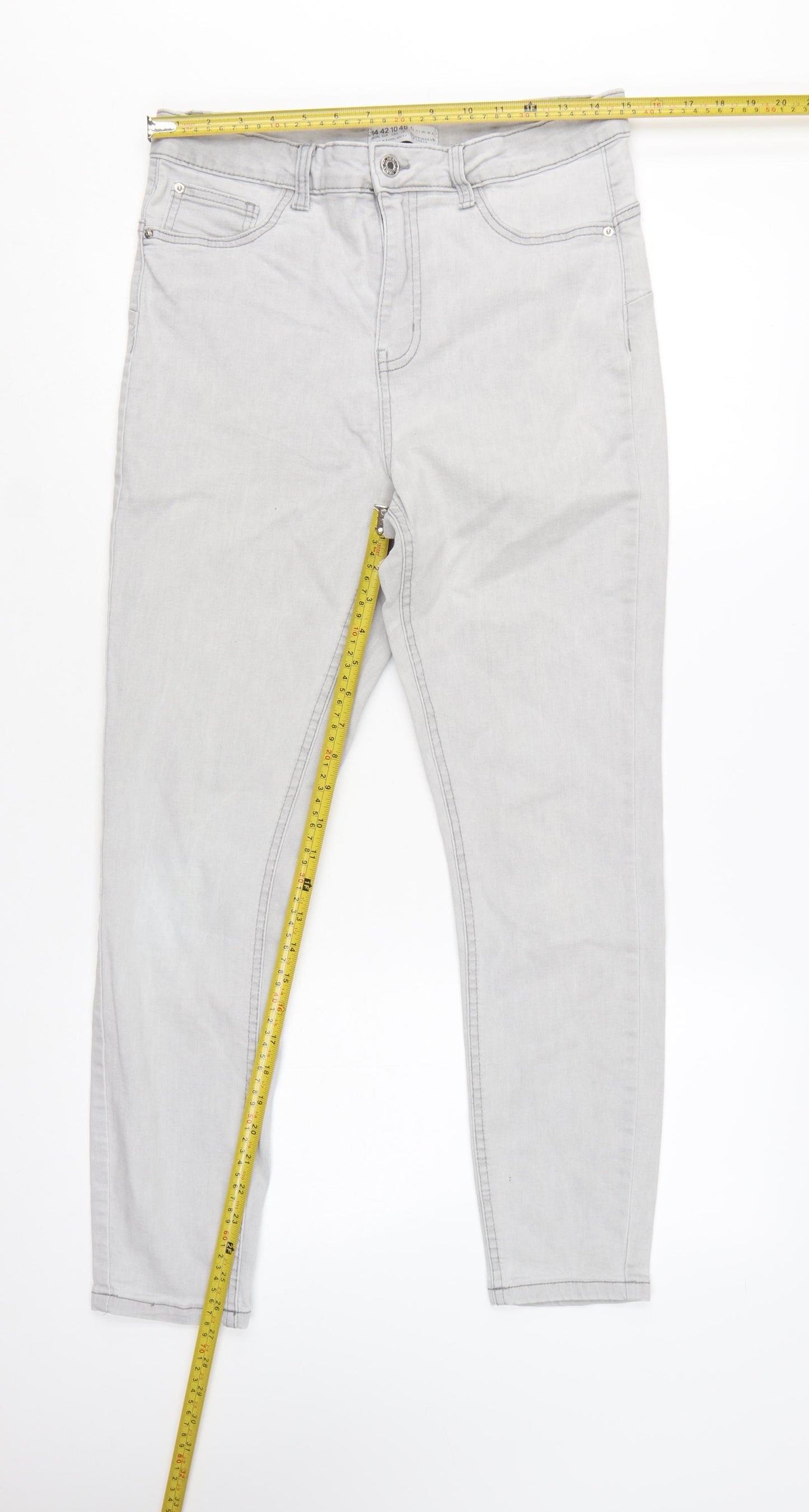 Primark Women Grey Skinny Jeans Size 14 Stretch Denim Co.