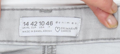 Primark Women Grey Skinny Jeans Size 14 Stretch Denim Co.