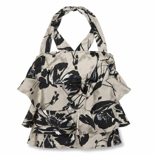 Next Women’s Beige Floral Ruffle Halter Camisole Top Size 8