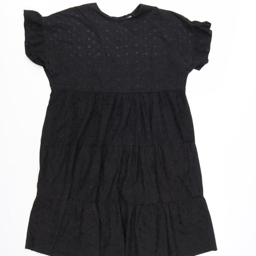 PrettyLittleThing Women’s Black Cotton Shift Dress UK 10