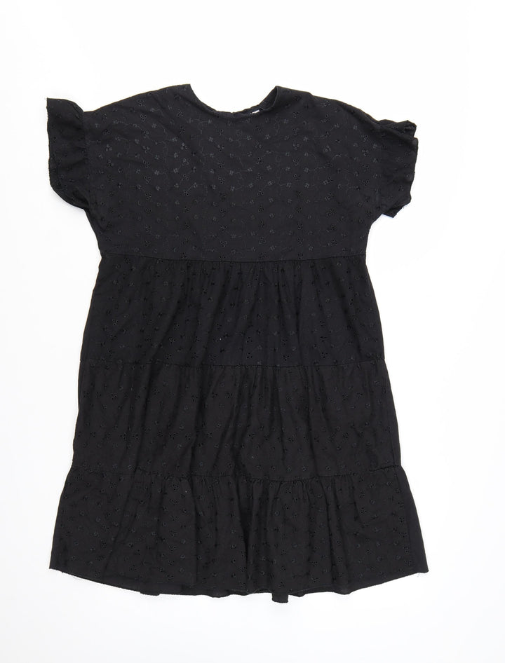 PrettyLittleThing Women’s Black Cotton Shift Dress UK 10