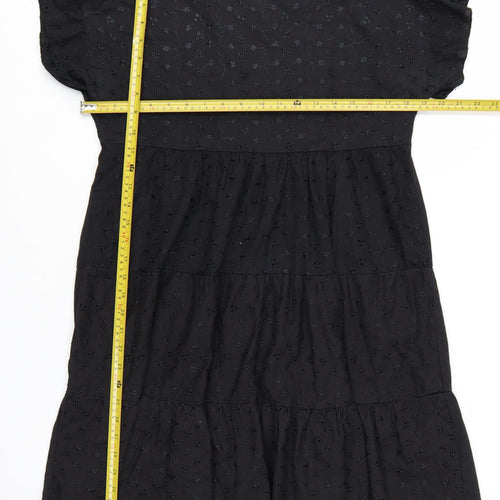 PrettyLittleThing Women’s Black Cotton Shift Dress UK 10