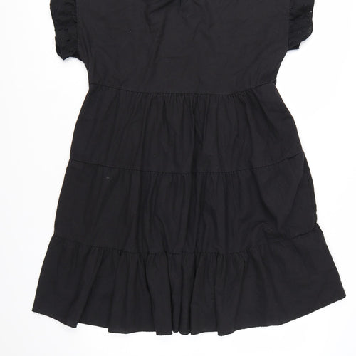 PrettyLittleThing Women’s Black Cotton Shift Dress UK 10
