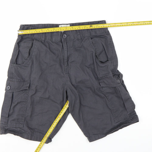 Mountain Warehouse Men's Black Cargo Shorts Size 30 Cotton Casual
