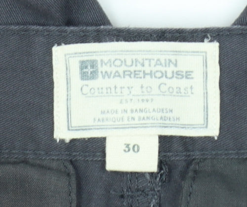 Mountain Warehouse Men's Black Cargo Shorts Size 30 Cotton Casual