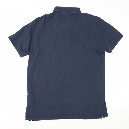Replay Men's Blue Cotton Polo Shirt Size L Short Sleeve