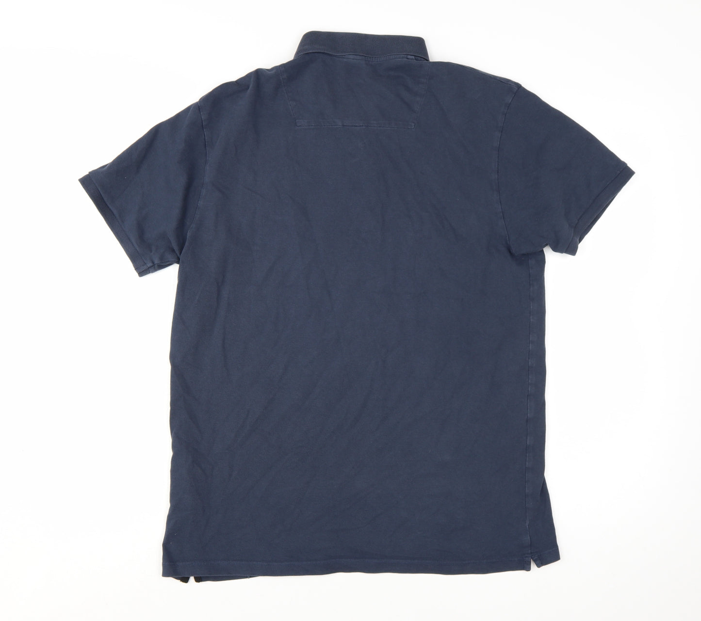 Replay Men's Blue Cotton Polo Shirt Size L Short Sleeve