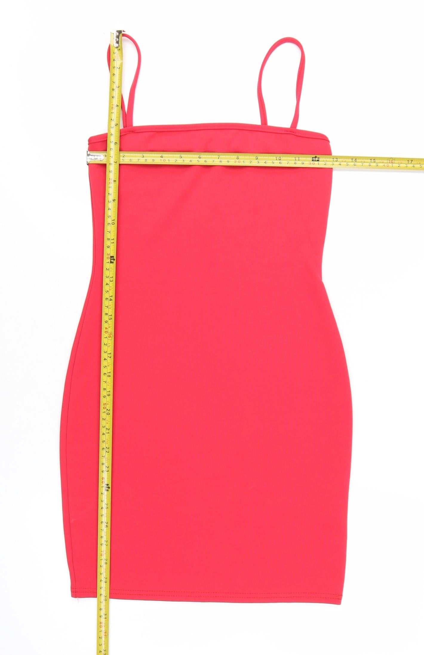 PrettyLittleThing Women’s Red Bodycon Mini Dress Size 8 Sleeveless Stretch