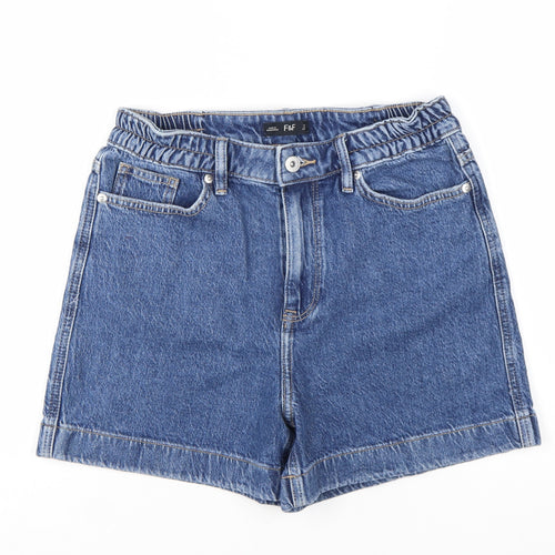 F&F Women Blue Denim Mom Shorts Size 8 Relaxed Fit