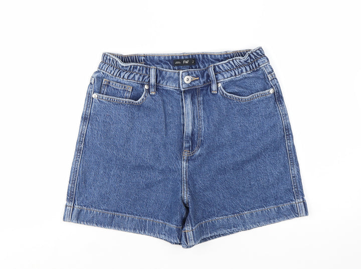 F&F Women Blue Denim Mom Shorts Size 8 Relaxed Fit