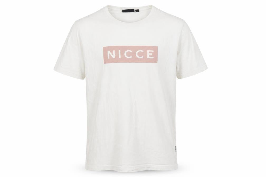 Nicce Men's White Logo Graphic Print Cotton T-Shirt Size L