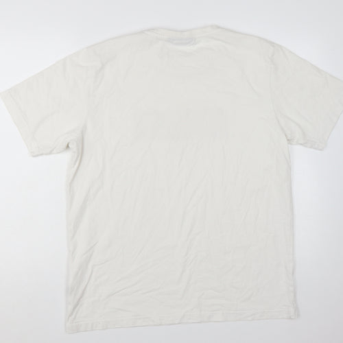 Nicce Men's White Logo Graphic Print Cotton T-Shirt Size L