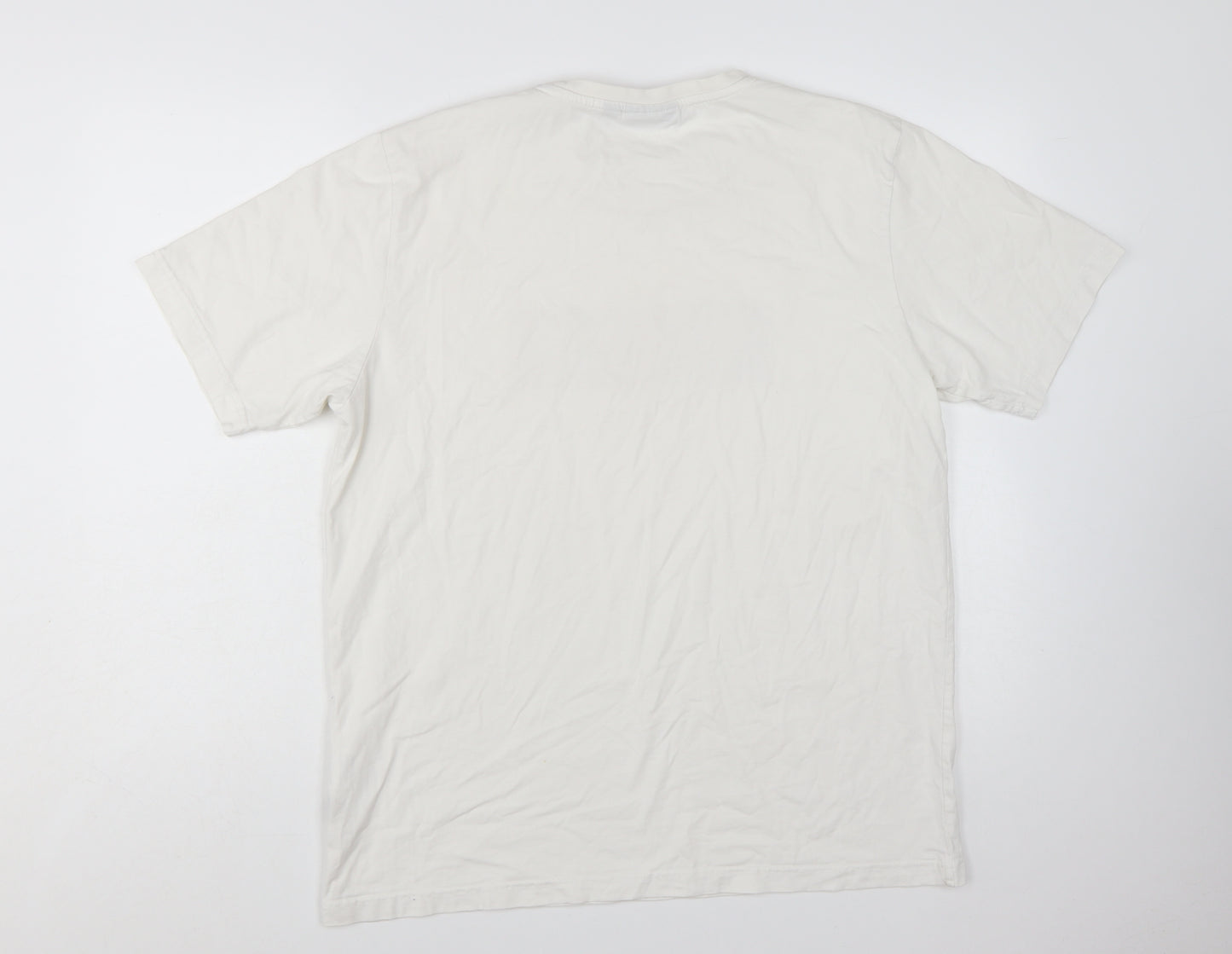 Nicce Men's White Logo Graphic Print Cotton T-Shirt Size L