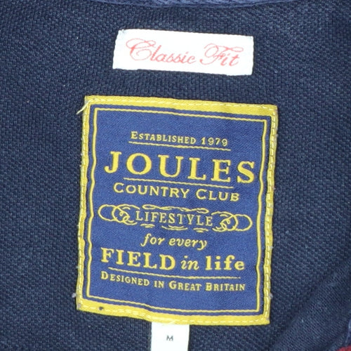 Joules Men's Multicoloured Classic Fit Polo Shirt Size M Cotton