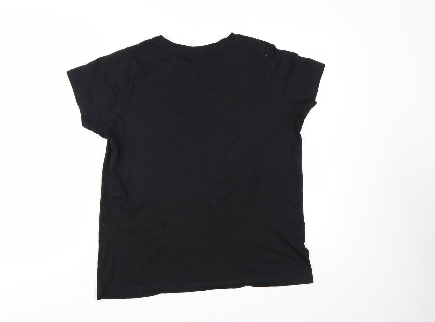Slazenger Womens Black Cotton Crew Neck Short Sleeve T-Shirt Size 12