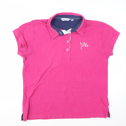 Lazy Jacks Women’s Pink Cotton Polo Shirt Size 16 Short Sleeve Casual Top