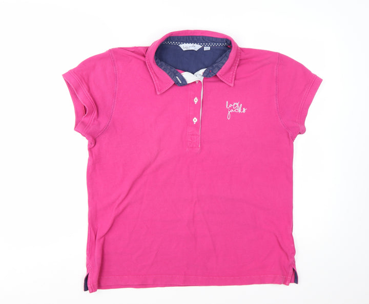 Lazy Jacks Women’s Pink Cotton Polo Shirt Size 16 Short Sleeve Casual Top