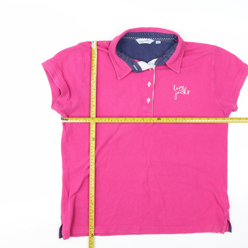 Lazy Jacks Women’s Pink Cotton Polo Shirt Size 16 Short Sleeve Casual Top