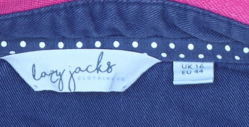 Lazy Jacks Women’s Pink Cotton Polo Shirt Size 16 Short Sleeve Casual Top