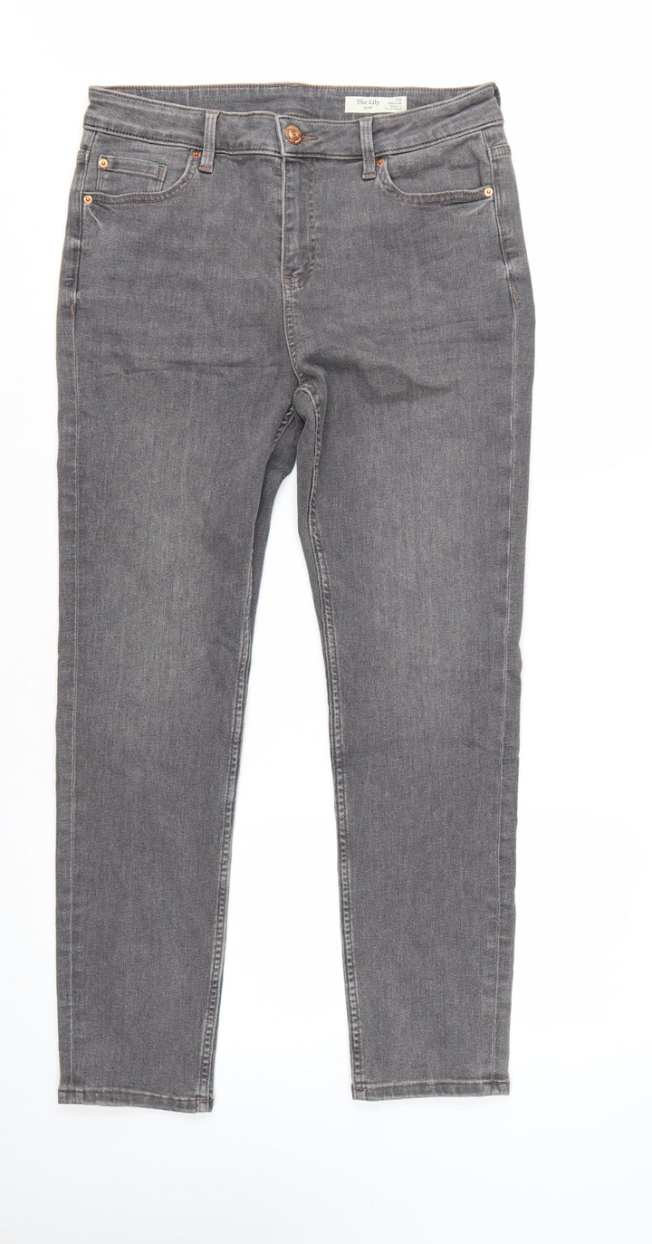 The Lily Women's Grey Slim Fit Skinny Jeans Size 14