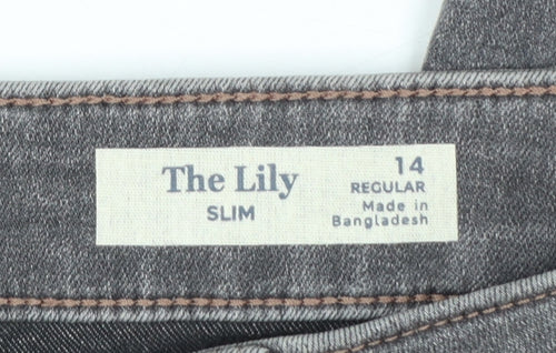 The Lily Women's Grey Slim Fit Skinny Jeans Size 14