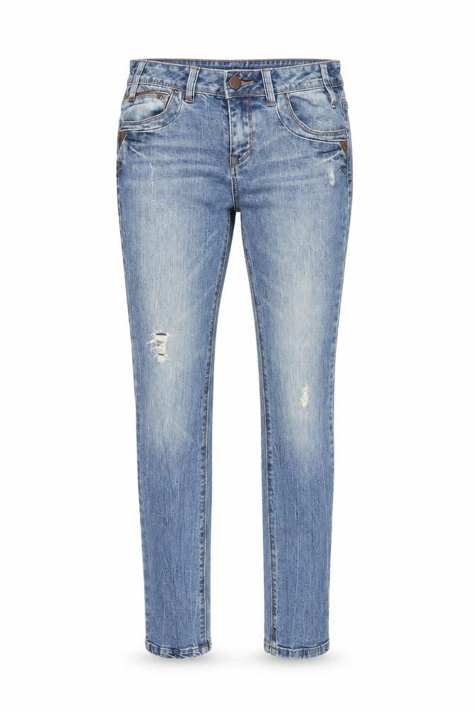 New Look Womens Blue Skinny Stretch Distressed Jeans UK 10