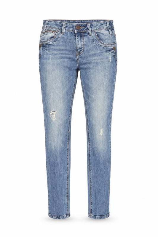 New Look Womens Blue Skinny Stretch Distressed Jeans UK 10
