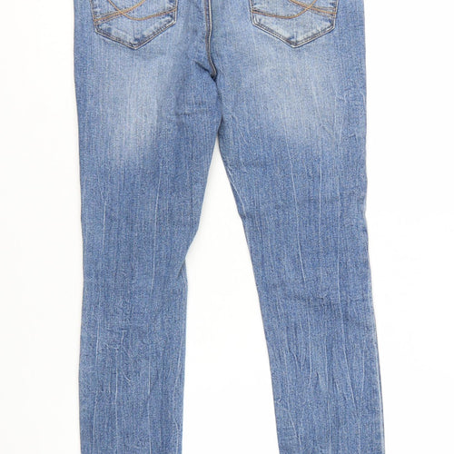 New Look Womens Blue Skinny Stretch Distressed Jeans UK 10