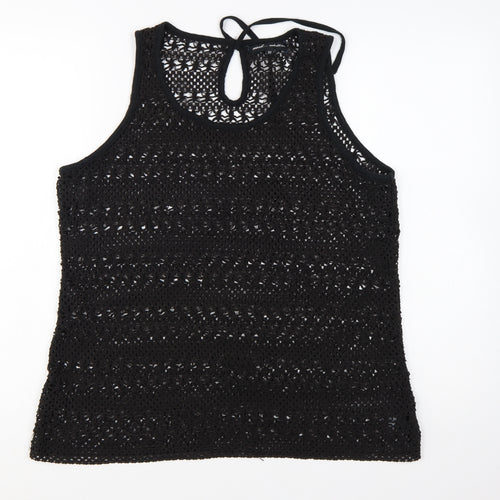 Next Women's Black Crochet Tank Top Size 20 Camisole Style