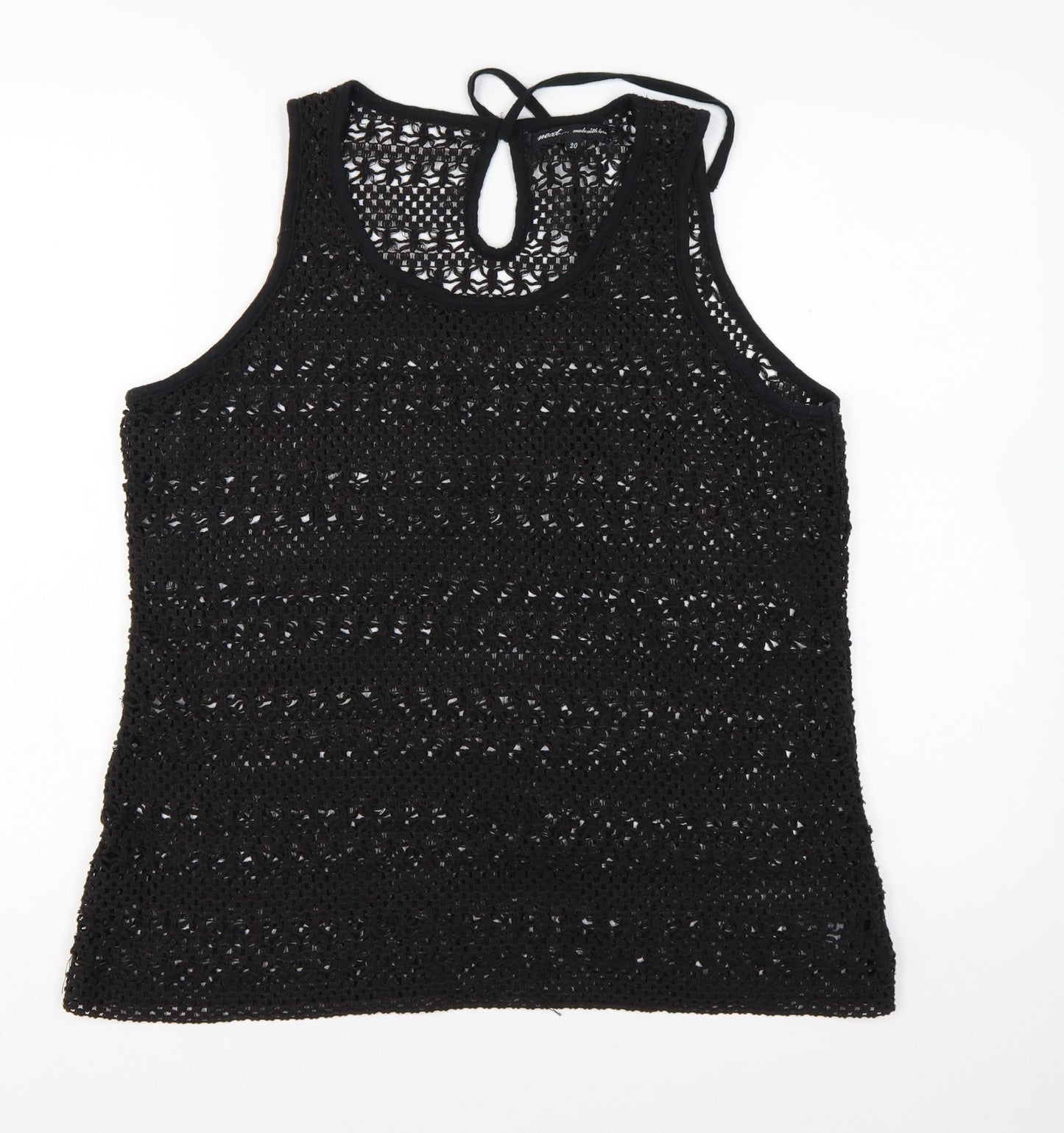 Next Women's Black Crochet Tank Top Size 20 Camisole Style